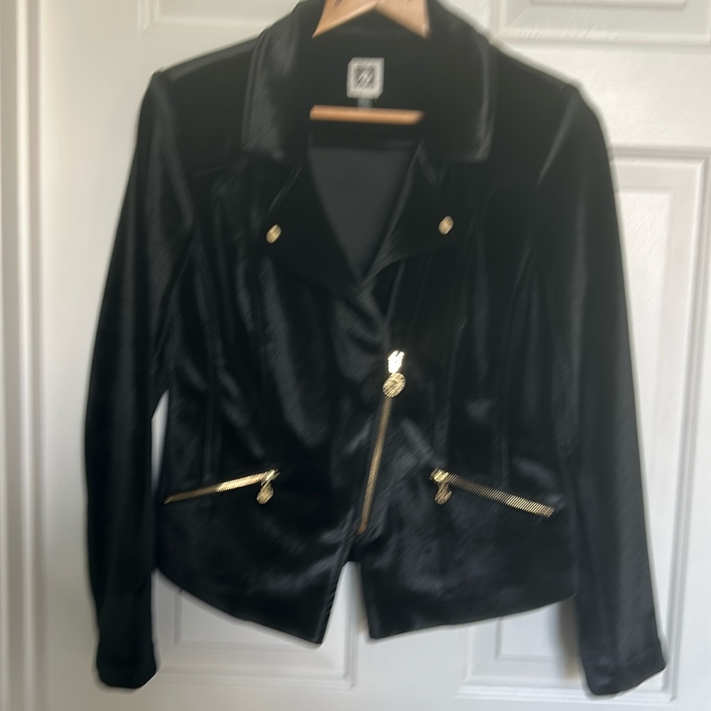 Black velvet bomber jacket Sz M